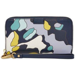 Fossil Wristlet Smartphone Wallet Clutch RFID Leather Emma SL7183403 NWT